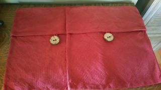 Pottery Barn Outlet Vintage Woven Big Button Pillow Cover Rust/red 18 " Set/2