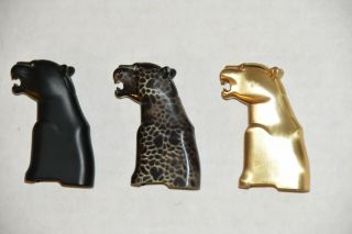 3 Vintage Panther Cigarette Lighters By Masai Of Japan Black Gold Spotted Nesor