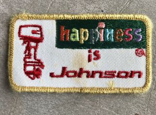 Vintage Happiness Is Johnson - Hat Badge - Jacket Patch.  Outboard Motors Evinrude