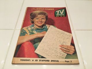 Vintage Tv Weekly Guide Aug.  1963 Jo Stafford Petticoat Junction