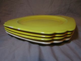Vintage Riviera Homer Laughlin 9 " Plates Yellow And Ivory