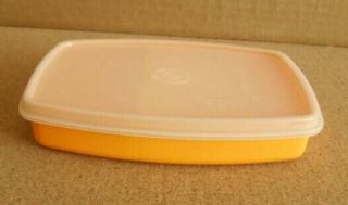 Vintage Tupperware Tangerine Clear Lid Packette Divided Lunch Container 813