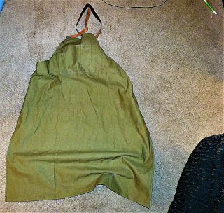 Vintage Unissued Swedish Army Armorers Work Apron With Leather Straps