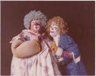Vintage 8x10 Photo 2 Fun Clowns Clown 1970 