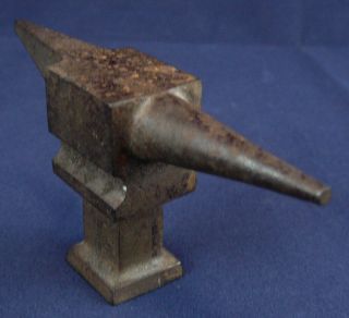 Vintage Small Miniature Rustic 3 1/2 ",  4 Oz.  Cast Iron Anvil For Jeweler,  Hobby