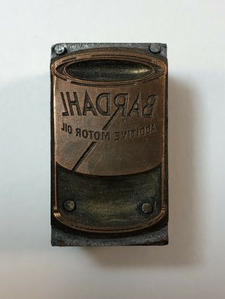 Vintage Bardahl Additive Motor Oil Letterpress Print Block