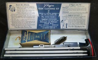 Vintage J C Higgins Gun Cleaning Kit,  Shotgun,  Blue Tin Box 710