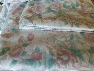 Vintage Cannon Rose Monticello 4 Pc Full Sheet Set L 50 Cotton / Poly
