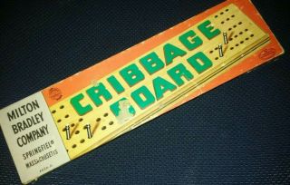 Vintage Milton Bradley Co.  Cribbage Board Game 4626a Instructions W/original Box