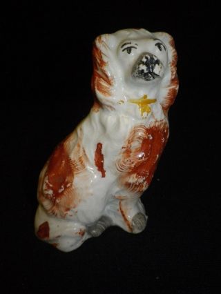 4 " Vintage Staffordshire Rust Spaniel Dog / England