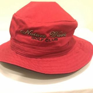Vtg 2000s Nature Walk Golf Club Florida Page & Tuttle Red Bucket Hat L/xl China