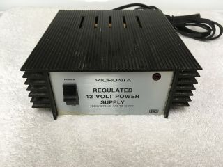 Vintage Micronta Regulated 12 Volt Power Supply - Converts 120 Vac To 12 Vdc