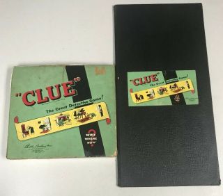 Vintage 1949/50 Clue Game Parker Bros Complete Board Instructions Usa