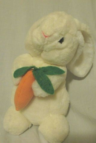 Plush Bunny Rabbit Munchie Stuffed Animal Vintage Russ Rattle In Tail White