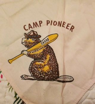 Vintage Bsa Camp Pioneer Caddo Area Council Neckerchief Map Boy Scouts