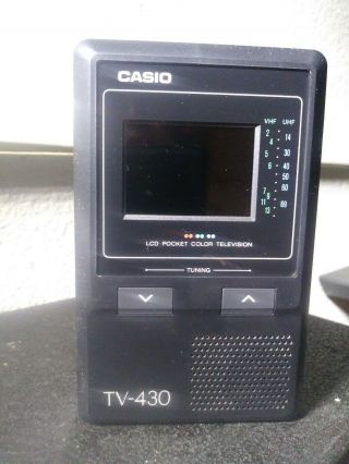 Vintage Casio 2 - Inch LCD Pocket Color Television; Model TV - 430,  Black Case 5