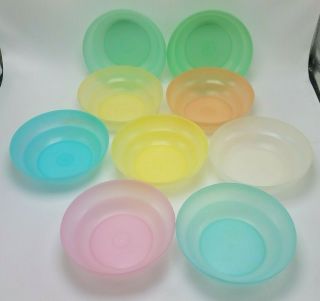 Set Of 9 Vintage Tupperware Pastel Colored Cereal Bowls 155 Priority Ship