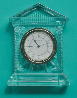 Vintage Waterford Crystal Acropolis Desk Or Shelf Clock 6 1/2 Inches Tall W/ Box