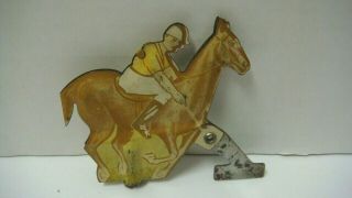 Vintage Tin Lithograph Toy Game Jockey Horse Racing Polo Replacement Part