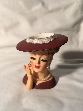 Vintage Lady Head Vase 4 1/2” Napco C3343b.  1958