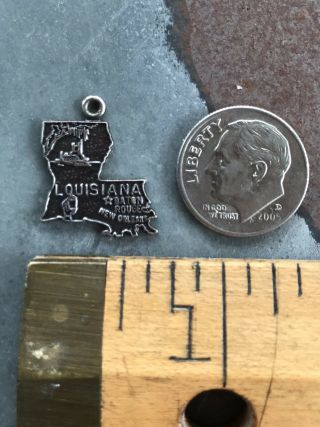 Vintage Sterling Silver State Of Louisiana Charm 3