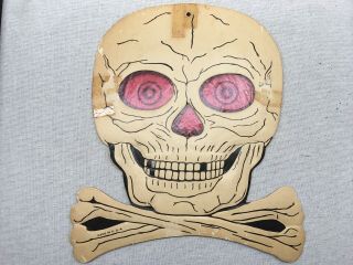 Vintage Antique Halloween H.  E.  Luhrs Skull And Cross Bones Die Cut