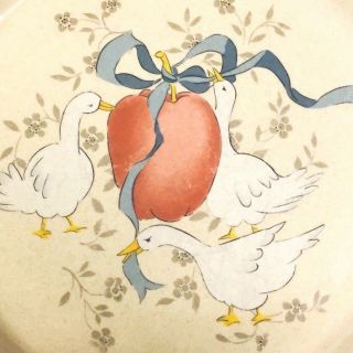 VTG International Tableworks Stoneware Plate Marmalade Duck Floral Pattern 8868 2
