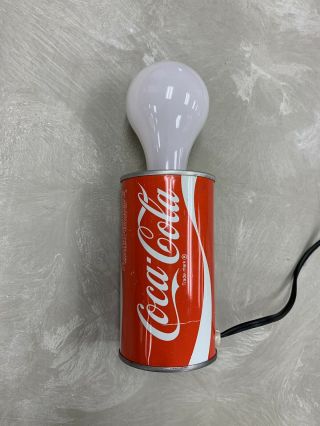 Coca - Cola " Coke " Metal Tin Can Lamp.  Vintage Can.  Very Unique.  Great.