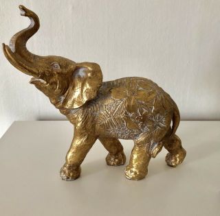 Vintage Gold Rising Up Elephant Figurine Home Decor