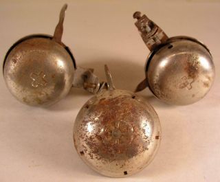3 Vintage Bicycle Bells All Work As Found With Surface Rust