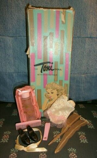 Vintage American Character Toni Doll Box,  Orig.  Basic Clothes,  Accessories—no Doll