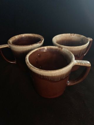Set of 4 Vintage McCoy Pottery Brown Drip Glaze Coffee Mugs Cups And Sugar Bowl 3