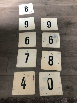 Vintage Metal Cricket Scoreboard Numbers 0 to 9 2