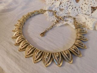 Vintage Coro Gold Plated Collar Chain Necklace Up To 17 " Around Signed