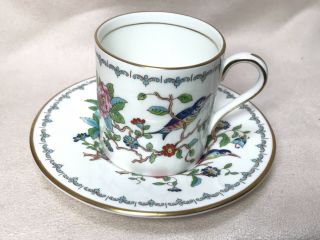 Vintage Aynsley Pembroke Bird Floral Demitasse Cup & Saucer Bone China England