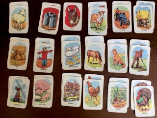 Vintage 1960s Card Game - On The Farm Donkey - Complete Set
