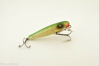 Vintage Paw Paw Baby Pikie Minnow Antique Lure Green Back Silver Flitter Db17