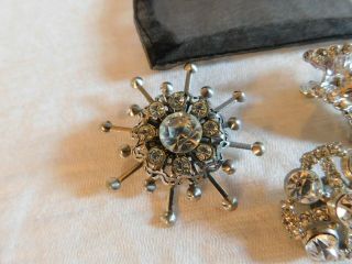 Vintage Set of 4 Rhinestone Pins Brooches 1 Signed Gerrys 5