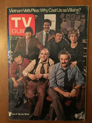 1975 Vintage Barney Miller Tv Guide - No Mailing Label - Memphis Edition