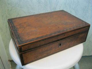 Vintage/antique Veneered/inlaid Wooden Box For Restoration.