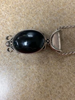 Large Vintage Sterling Silver (925) And Black Onyx Necklace 2