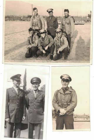 Vintage Ww2 Three Photos Of 6 Pilots/crew Us Army Air Force