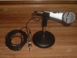 Vintage Shure Unisphere B Model M188h Dynamic Microphone W/ Cable Base & Stand