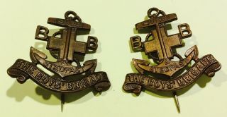 Vintage Boys Brigade Matching Pair Officers Collar Badges