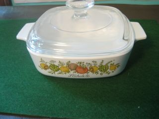 Vintage Corning Ware Spice Of Life A - 1 - B Baking Casserole Dish 1 Qt W/ Pyrex Lid