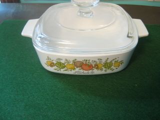 Vintage Corning Ware Spice of Life A - 1 - B Baking Casserole Dish 1 Qt w/ Pyrex Lid 4