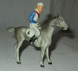 Vintage Cast Iron Horse With Jockey No 6 Usa Made