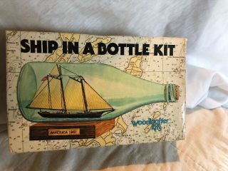Ship In Bottle Kit Vintage 1980 Kit Makes The America Yarmouth Woodcrafters,  Me