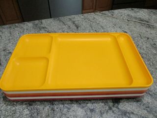 Vintage Tupperware 6 Divided Picnic Plate Dining Tv Trays Lunch Camping 1535