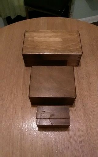 3 X Vintage Handmade Wooden Boxes.